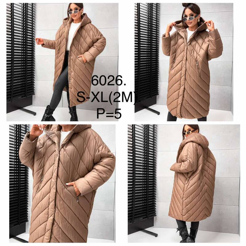 Plaszcze damskie zimowe Roz S-XL, 1 Kolor Paczka 5 szt